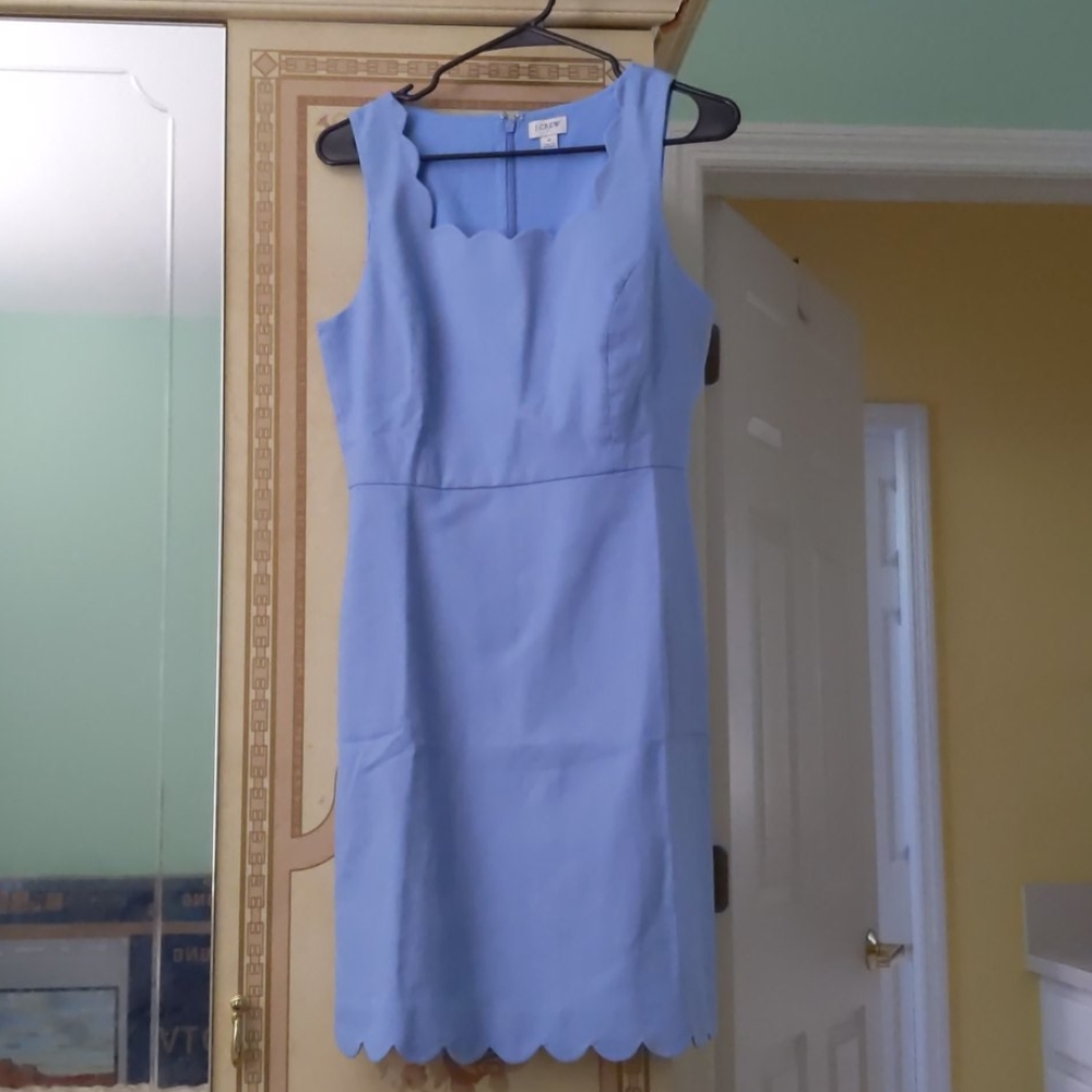 Scalloped J - Crew light blue dress
